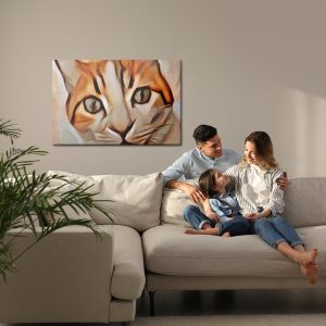 Peinture sur toile Portrait D'un Chat Comme Peint – Image 7