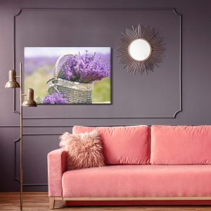 Peinture sur toile Panier Avec Des Fleurs De Lavande – Image 4
