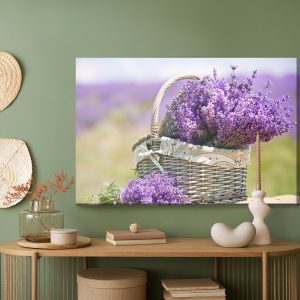 Peinture sur toile Panier Avec Des Fleurs De Lavande – Image 5
