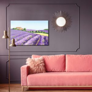 Peinture sur toile Champ De Lavande Peint À L'aquarelle – Image 4