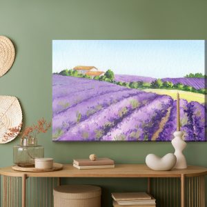 Peinture sur toile Champ De Lavande Peint À L'aquarelle – Image 5