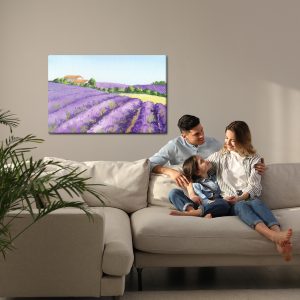 Peinture sur toile Champ De Lavande Peint À L'aquarelle – Image 7