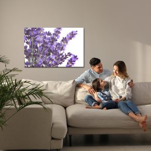 Peinture sur toile Fleurs De Lavande En Fleurs Sur Fond Blanc – Image 7