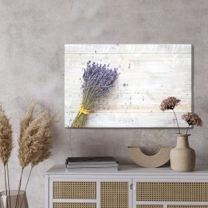 Peinture sur toile Lavande Sur Fond De Planches De Bois – Image 3