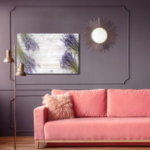 Peinture sur toile Fleurs De Lavande Sur Fond De Planches De Bois – Image 4