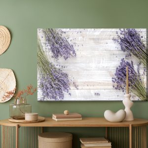 Peinture sur toile Fleurs De Lavande Sur Fond De Planches De Bois – Image 5
