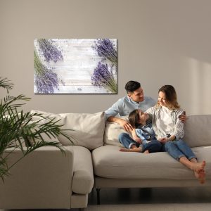 Peinture sur toile Fleurs De Lavande Sur Fond De Planches De Bois – Image 7