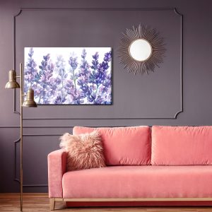Peinture sur toile Lavande Aquarelle Sur Fond Blanc – Image 4