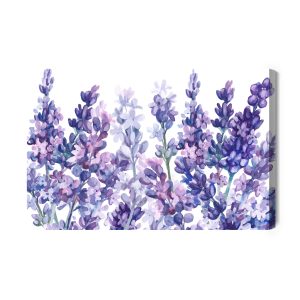 Peinture sur toile Lavande Aquarelle Sur Fond Blanc – Image 2