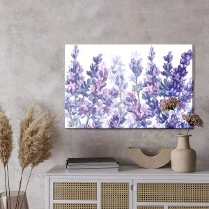 Peinture sur toile Lavande Aquarelle Sur Fond Blanc – Image 3