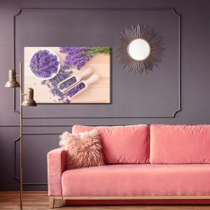 Peinture sur toile Lavande Fraîche Et Séchée Sur Un Fond En Bois – Image 4