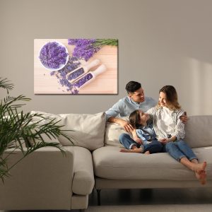 Peinture sur toile Lavande Fraîche Et Séchée Sur Un Fond En Bois – Image 7