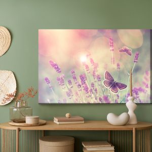 Peinture sur toile Papillons Et Fleurs De Lavande – Image 5