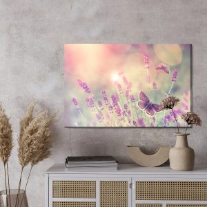 Peinture sur toile Papillons Et Fleurs De Lavande – Image 3