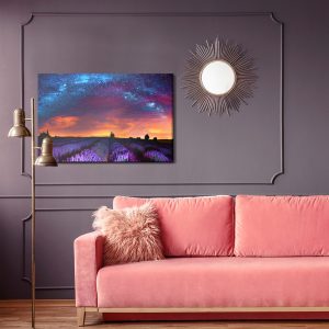Peinture sur toile Champ De Lavande Par Une Nuit Étoilée – Image 4