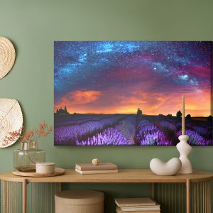 Peinture sur toile Champ De Lavande Par Une Nuit Étoilée – Image 5