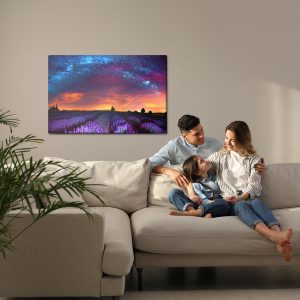 Peinture sur toile Champ De Lavande Par Une Nuit Étoilée – Image 7