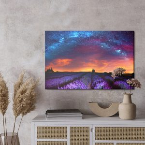 Peinture sur toile Champ De Lavande Par Une Nuit Étoilée – Image 3