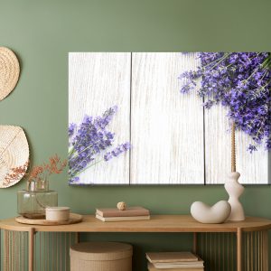 Peinture sur toile Fleurs De Lavande Sur Un Fond En Bois – Image 5