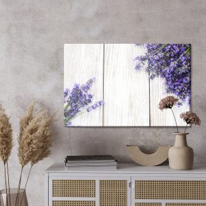 Peinture sur toile Fleurs De Lavande Sur Un Fond En Bois – Image 3