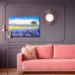Peinture sur toile Peinture Champ De Lavande – Image 4