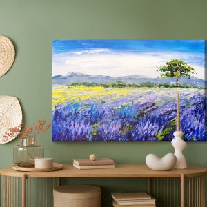 Peinture sur toile Peinture Champ De Lavande – Image 5
