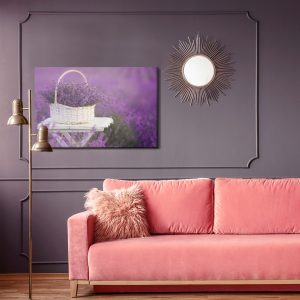 Peinture sur toile Panier En Osier Avec Lavande – Image 4