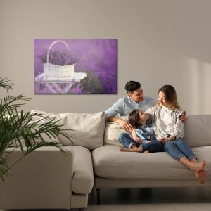 Peinture sur toile Panier En Osier Avec Lavande – Image 7