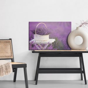 Peinture sur toile Panier En Osier Avec Lavande – Image 6