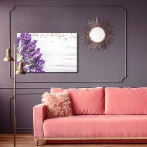 Peinture sur toile Fleurs De Lavande Sur Un Fond De Bois – Image 4