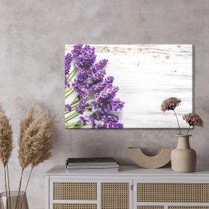 Peinture sur toile Fleurs De Lavande Sur Un Fond De Bois – Image 3