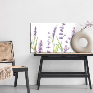 Peinture sur toile Fleurs De Lavande Aquarelle Sur Fond Blanc – Image 6