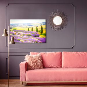 Peinture sur toile Champ De Lavande En Fleurs Avec Un Effet 3D – Image 4
