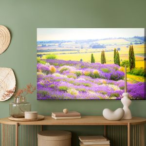 Peinture sur toile Champ De Lavande En Fleurs Avec Un Effet 3D – Image 5