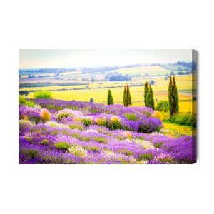 Peinture sur toile Champ De Lavande En Fleurs Avec Un Effet 3D – Image 2