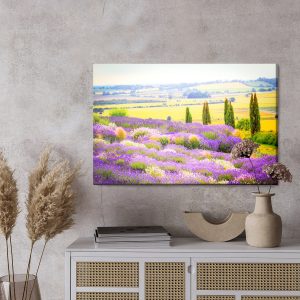 Peinture sur toile Champ De Lavande En Fleurs Avec Un Effet 3D – Image 3