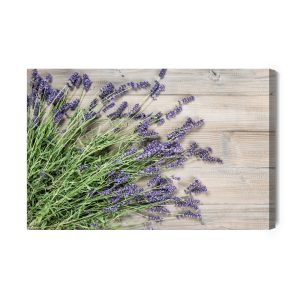 Peinture sur toile Lavande Sur Un Fond De Bois Rustique – Image 2