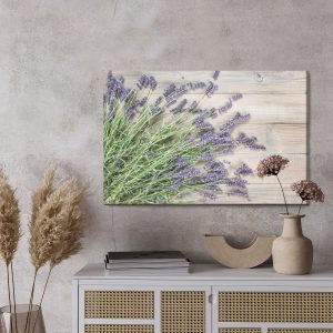 Peinture sur toile Lavande Sur Un Fond De Bois Rustique – Image 3