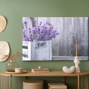 Peinture sur toile Fleurs De Lavande Dans Une Caisse En Bois – Image 5