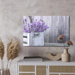 Peinture sur toile Fleurs De Lavande Dans Une Caisse En Bois – Image 3