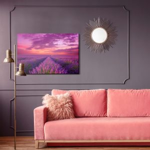 Peinture sur toile Champ Fleuri De Lavande En Provence – Image 4