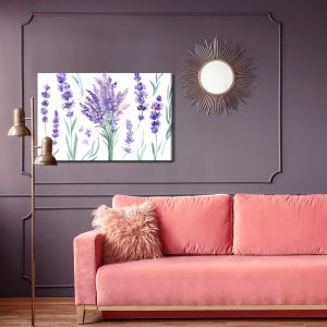 Peinture sur toile Lavande En Fleurs Peinte À L'aquarelle – Image 4