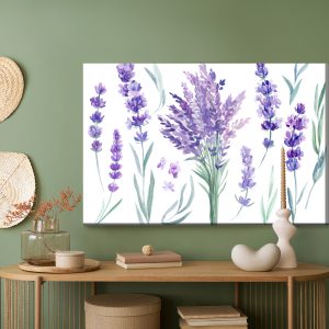 Peinture sur toile Lavande En Fleurs Peinte À L'aquarelle – Image 5