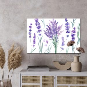 Peinture sur toile Lavande En Fleurs Peinte À L'aquarelle – Image 3