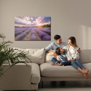 Peinture sur toile Champ De Lavande Au Coucher Du Soleil – Image 7