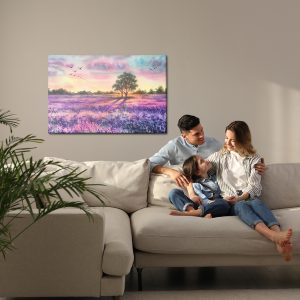 Peinture sur toile Paysage De Lavande Peint À L'aquarelle – Image 7