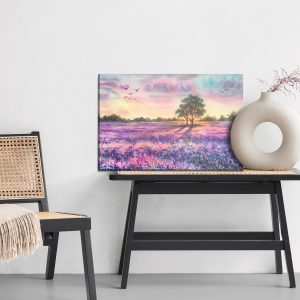 Peinture sur toile Paysage De Lavande Peint À L'aquarelle – Image 6