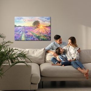 Peinture sur toile Paysage De Lavande Peint À L'aquarelle – Image 7