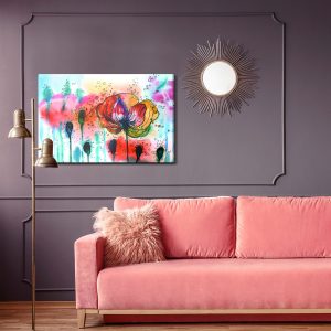 Peinture sur toile Coquelicots Aquarelles Colorées – Image 4