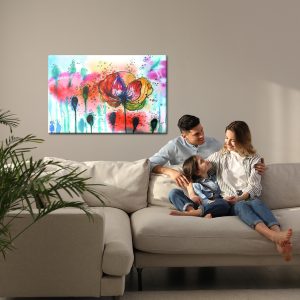 Peinture sur toile Coquelicots Aquarelles Colorées – Image 7